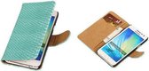 Turquiose Slang Samsung Galaxy A3 Hoesje Book/Wallet Case/Cover