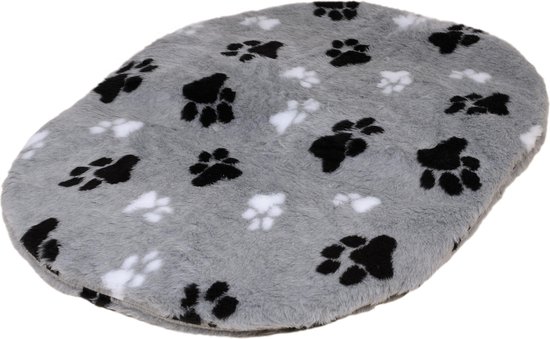 Lovely Nights kussen Teddy grey with 2 color print paw