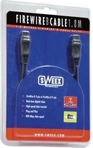 Sweex FireWire 800 Cable 9-pins naar 9-pins mannelijk naar mannelijk - 1.8m Zwart 1,8 m