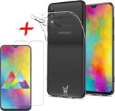 Samsung Galaxy M20 Hoesje + Screenprotector Case-Friendly - Transparant Siliconen TPU Soft Case - iCall
