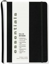 Essentials Large Black Ruled Notebook
