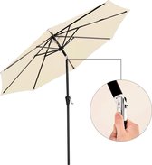 Luxe XL Zonneparasol Met Knikarm - Tuinparasol Parasol Voor Terras/Balkon/Tuin - GEEN Voet & Standaard! - UV Werend - Ø300 CM Groot - Beige