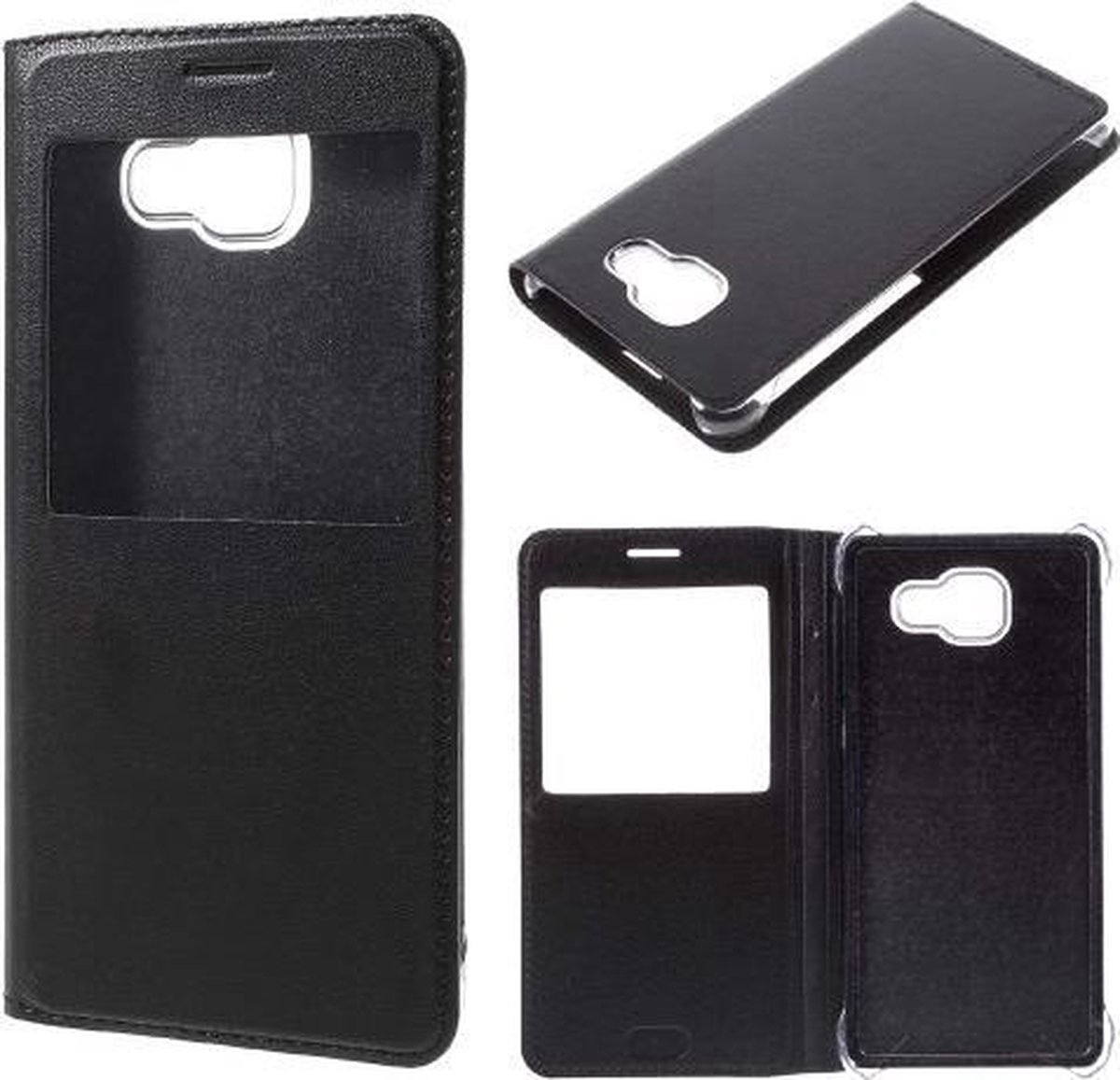 Smart Sview Case Flip cover hoesje Geschikt voor: Samsung Galaxy S7 Edge Zwart