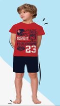 Dice Zomersetje / Pyjama Touchdown rood/blauw maat 122/128