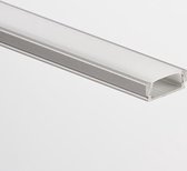LED opbouw profiel dun - 2 x 1 meter - met gratis afdekking - inclusief eindkappen en montageklemmen