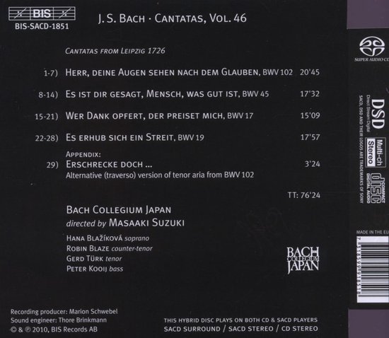 De achterkant van een muziek-CD met titels en tracklijsten.