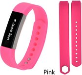 Luxe 15Mm Bandje Voor Fitbit Siliconen - Roze - Fitness Tracker Band - Wearableband - Smartwatchband - Stappenteller - Compatibel Met Charge 2, 3 Inspire, Ionic, One, Surge