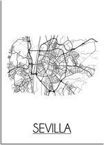 DesignClaud Sevilla Plattegrond poster A4 + Fotolijst zwart