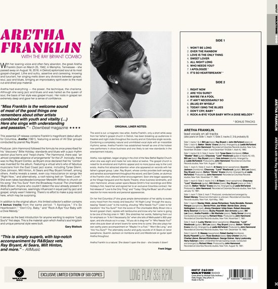 Aretha - With The Ray Bryant Combo, Aretha Franklin | Muziek | Bol