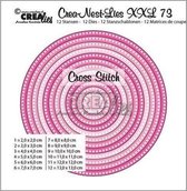Crealies Crea-Nest-Lies XXL nummer 73 kruissteek cirkels maximaal 13x13 centimeter  / CLNestXXL73