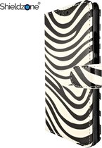 SHIELDZONE - Motorola Moto G6 Plus portemonnee hoesje - Zebra