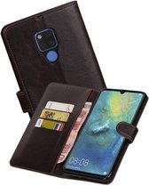 Zakelijke Book Case Telefoonhoesje Geschikt voor de Huawei Mate 20 X - Portemonnee Hoesje - Pasjeshouder Wallet Case - Mocca
