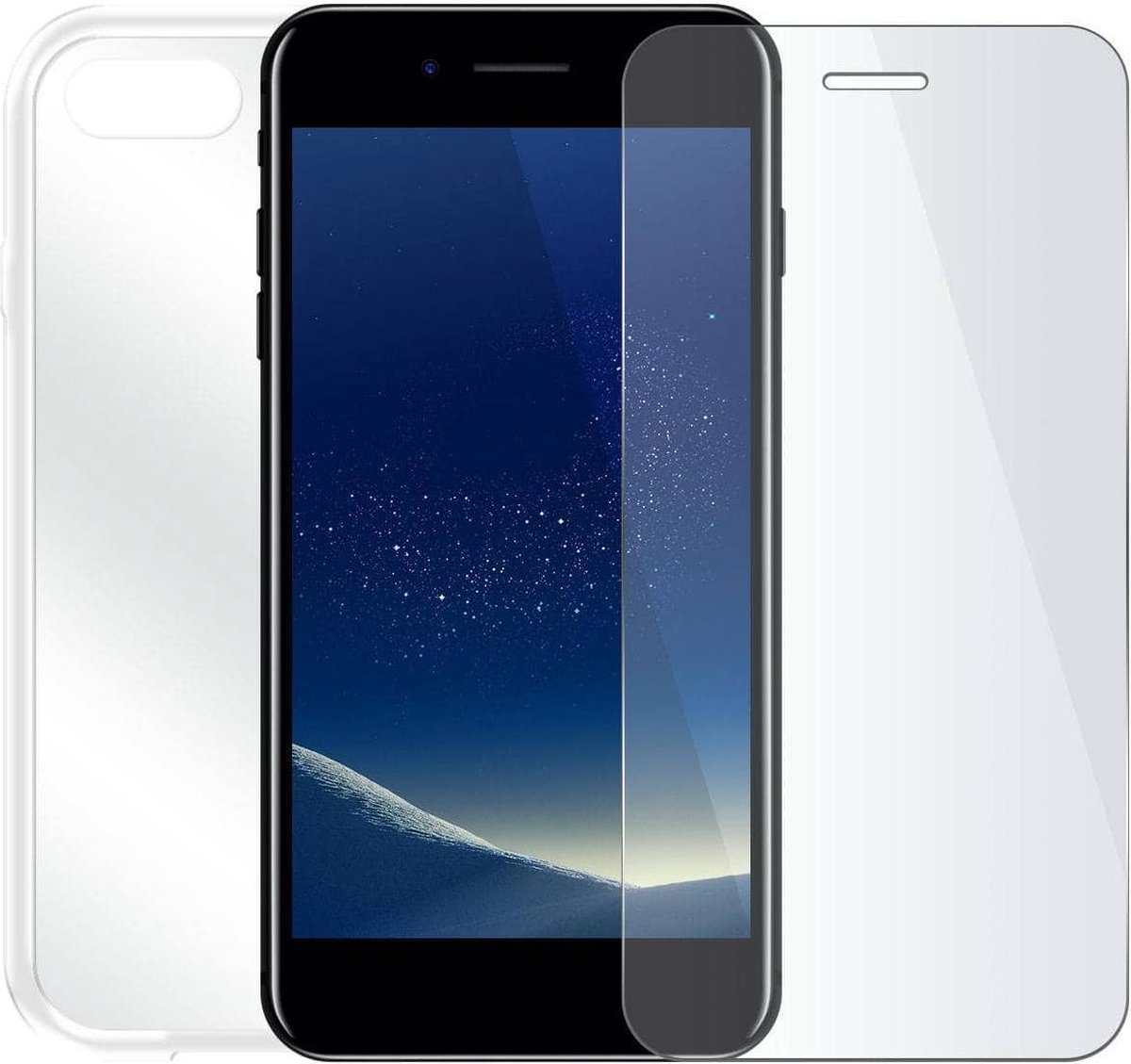 Nokia 7 plus - Beschermingsset - Screenprotector met siliconen hoes