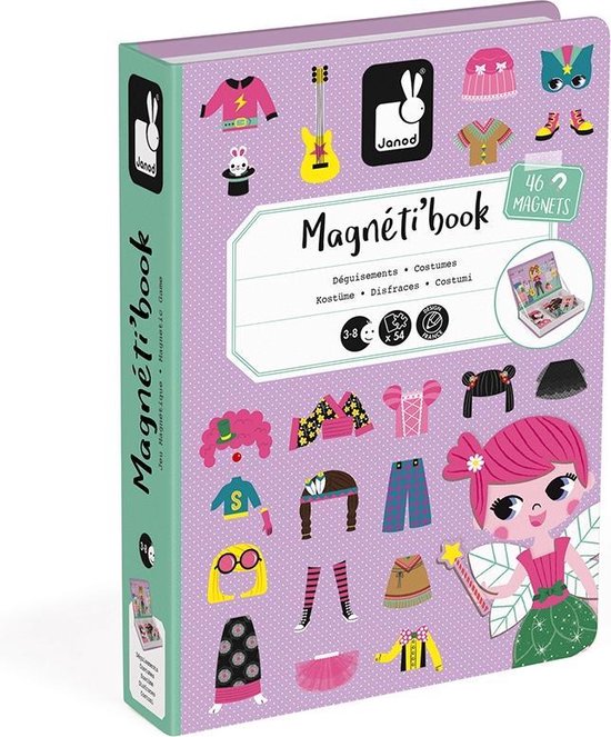 Afbeelding van Janod magneetboek meisjes outfits 54st 3-8jr speelgoed