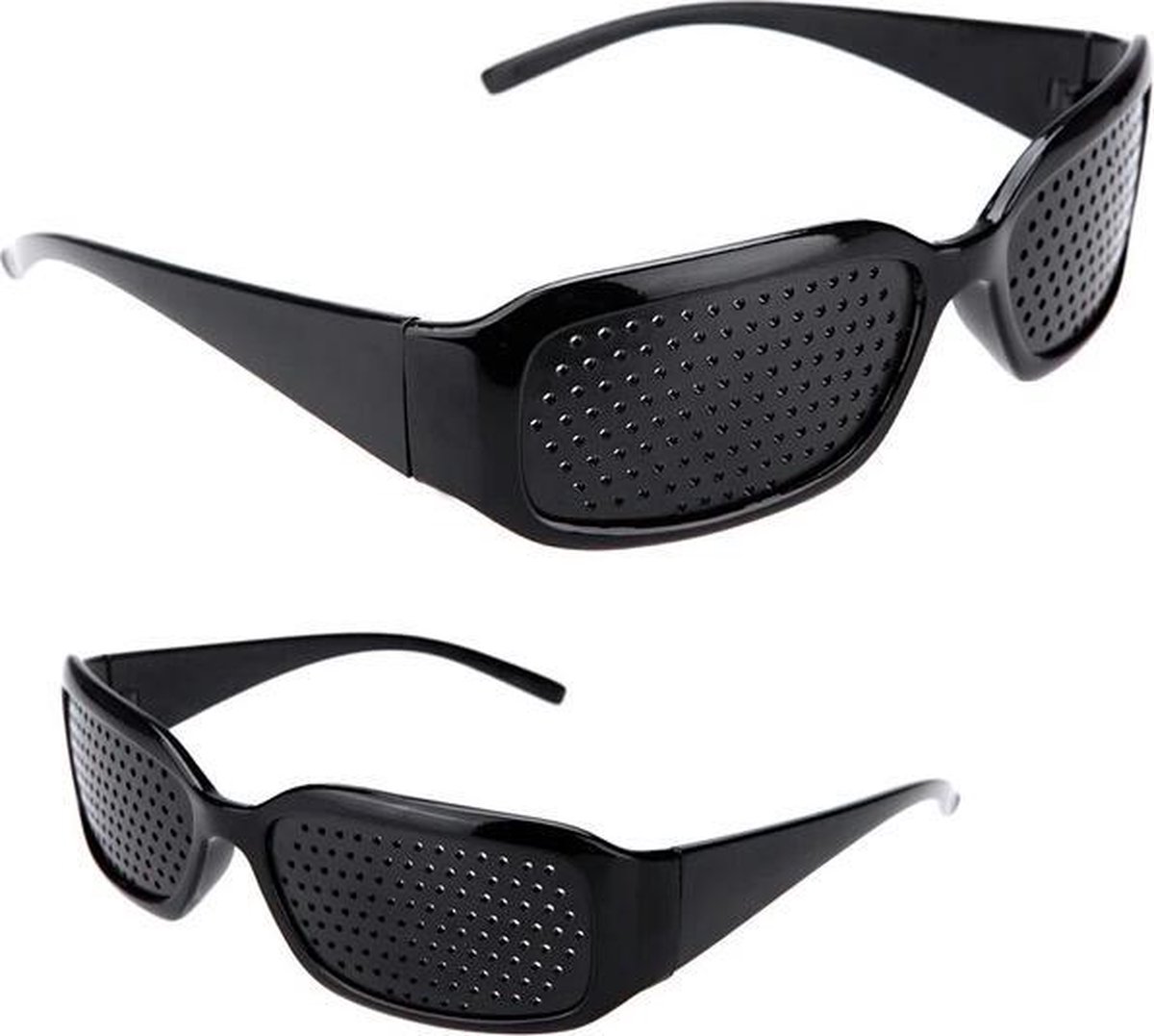 Rasterbril | gaatjesbril voor Oogtraining en gezichtsvermogen verbetering (Zwart)
