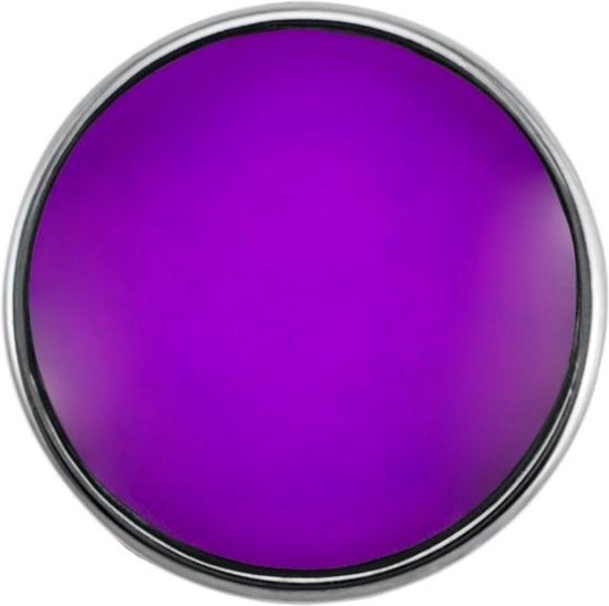 Quiges - Dames Click Button Drukknoop 18mm Glas Paars - EBCM037