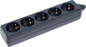 HQ, 5-voudige Tafelcontactdoos schuko (Zwart)