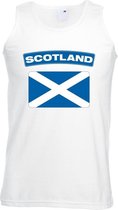 Singlet shirt/ tanktop Schotse vlag wit heren M