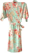 TA-HWA - Japanse Kimono - Dames Yukata -  Celadon Groen - Draak en Phoenix- One Size