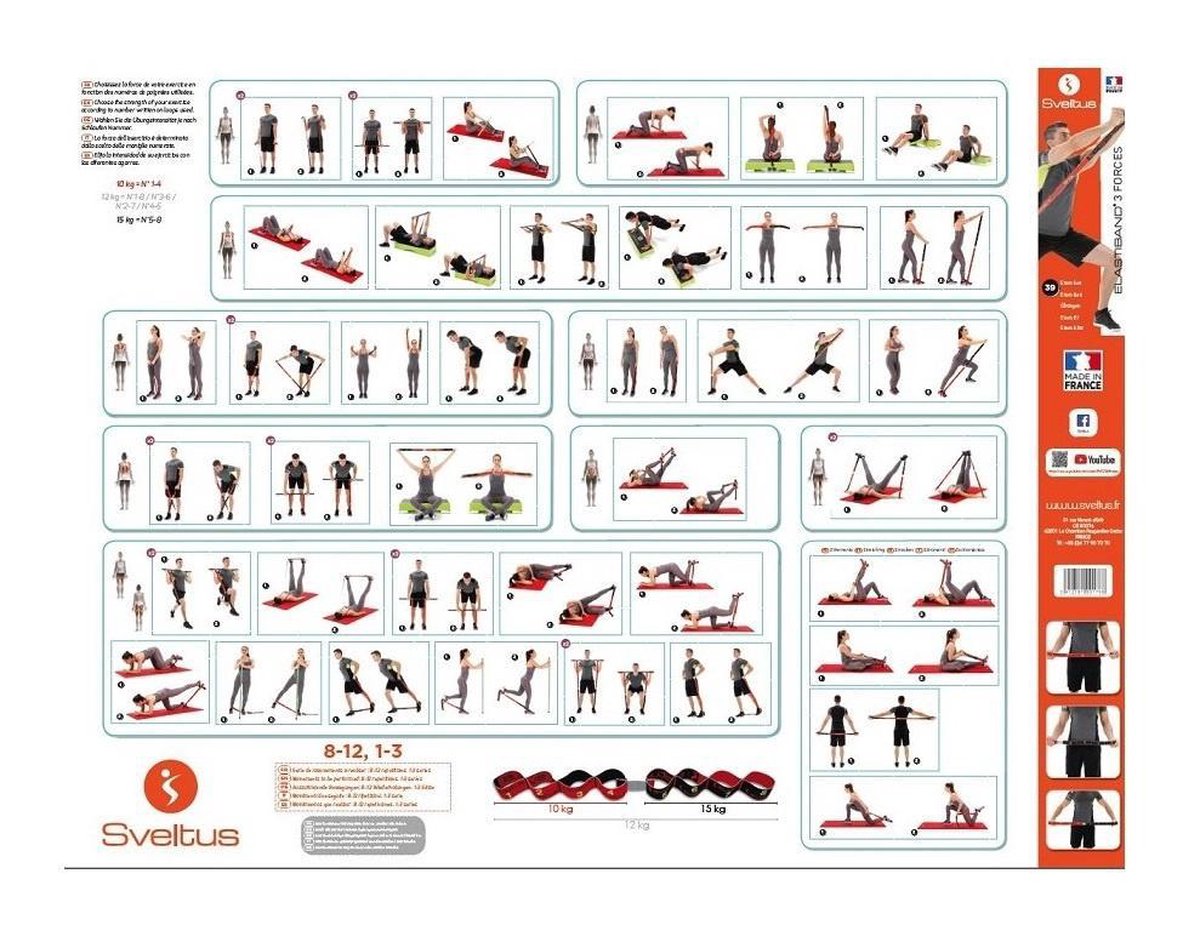 Sveltus - Elastiband 3 intensités 95 Cm Rouge + Poster | bol.com