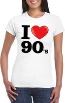 I love nineties t-shirt wit dames XS