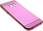 Roze back cover kunstleer Geschikt Voor Samsung Galaxy S8 Plus