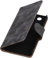 Lizard Bookstyle Wallet Case Hoesje voor Sony Xperia Z3 Compact Grijs