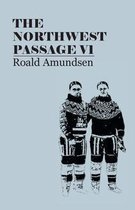 Twee mannen in poolkleding, 'THE NORTHWEST PASSAGE VI Roald Amundsen' tekst erboven.