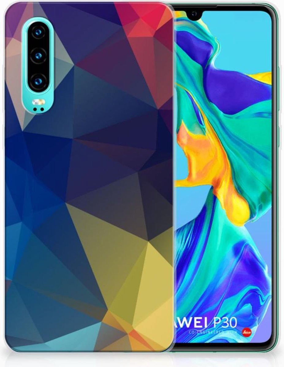 Huawei P30 TPU Hoesje Polygon Dark
