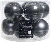 10-delig glazen kerstballen set (grijs) 6cmø