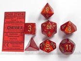 Chessex Scarab Scarlet/gold Polydice Dobbelsteen Set (7 stuks)