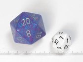 Chessex dobbelsteen, 34 mm 20-zijdig, Speckled Silver Tetra