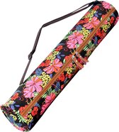 #DoYourYoga - yogatas - »Sunita« - yogabag van canvas - 63 x 13 cm. - Opzichtige bloemen