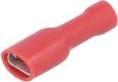 Kabelschoen - per 10 stuks - rood - Insteekbreedte 4.8 mm Insteekdikte 0.5 mm