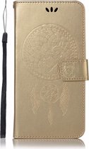 Shop4 - Samsung Galaxy A9 (2018) Hoesje - Wallet Case Dromenvanger Uil Goud