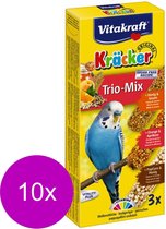 Vitakraft Perruche Kracker 3 pièces - Vitakraft oiseaux - 10 x Miel & Orange & Popcorn