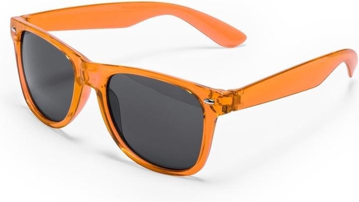 Oranje retro model zonnebril UV400 bescherming dames/heren - Oranje fan artikelen - Festival musthaves