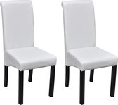 Eetkamerstoelen kunstleer wit 2 st