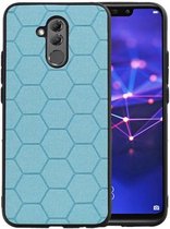 Hexagon Hard Case - Telefoonhoesje - Backcover Hoesje - achterkant hoesje - Geschikt voor Huawei P20 Lite - Blauw