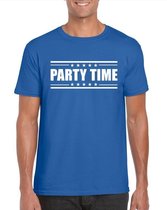 Party time t-shirt blauw heren S