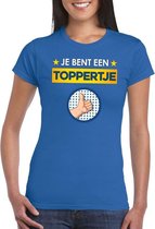 Blauw feest shirt - Je bent een toppertje met duim omhoog voor dames L