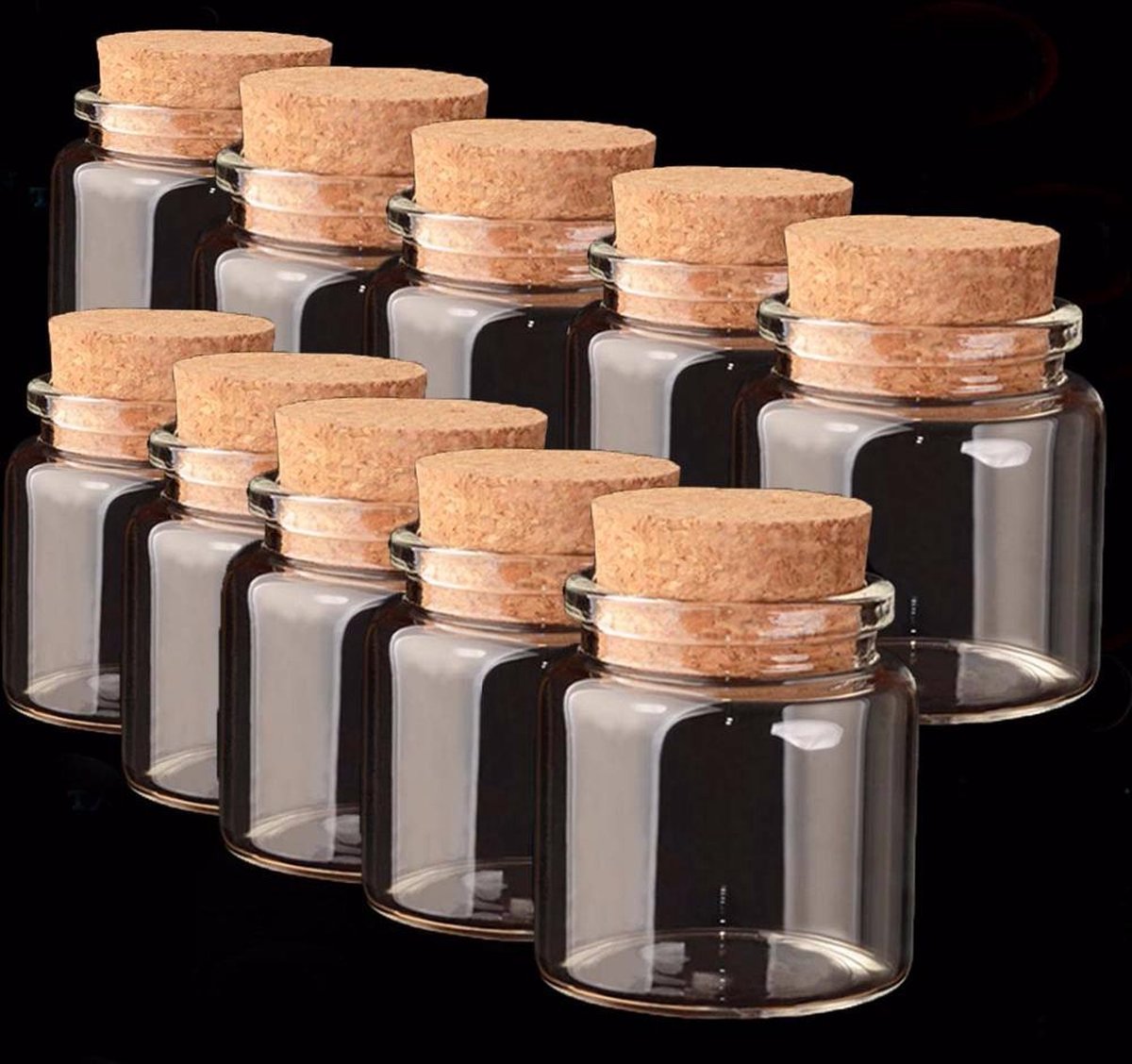 flacons - mini fiole - en verre avec bouchon en liège 65 mm de