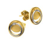 The Jewelry Collection Oorknoppen Diamant 0.02ct (2x0.01ct) H Si - Bicolor Goud
