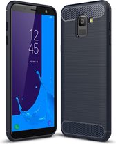 Armor Brushed TPU Hoesje Samsung Galaxy J6 (2018) - Blauw