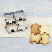 EPIN | Puzzel Koek Vormpjes 4 Stuks | Fondant & Koekjes Vormen | Puzzelstukjes | Bakvorm | Bakset | Uitsteekvorm / Uitstekers | Cookie Cutter Set | RVS