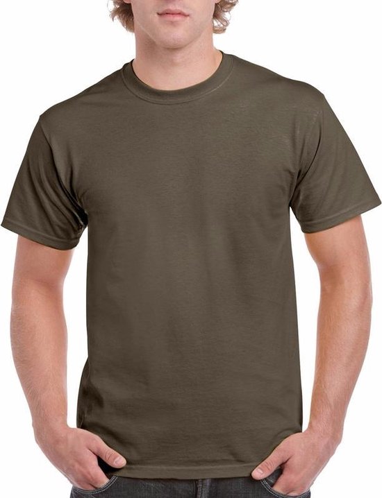 Olijfgroen katoenen shirt voor volwassenen M (38/50)