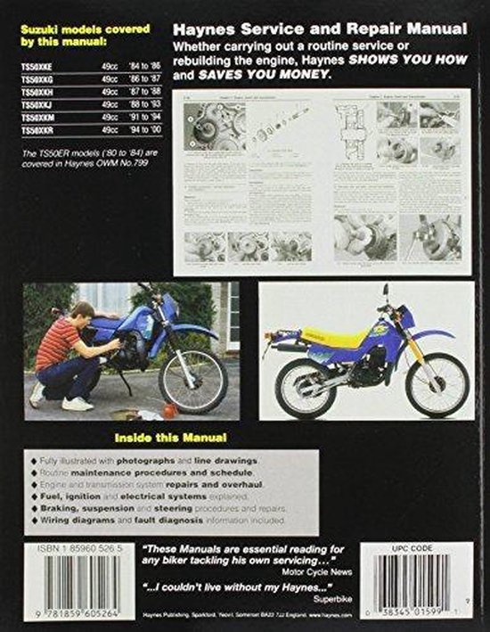 Ts50x Custom Suzuki TS50X (84 - 00), Haynes Publishing | 9781859605264 | Boeken | bol