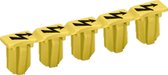 WAGO cod rijgklem 2002, geel, opdruk symbolen, codeerrichting vert