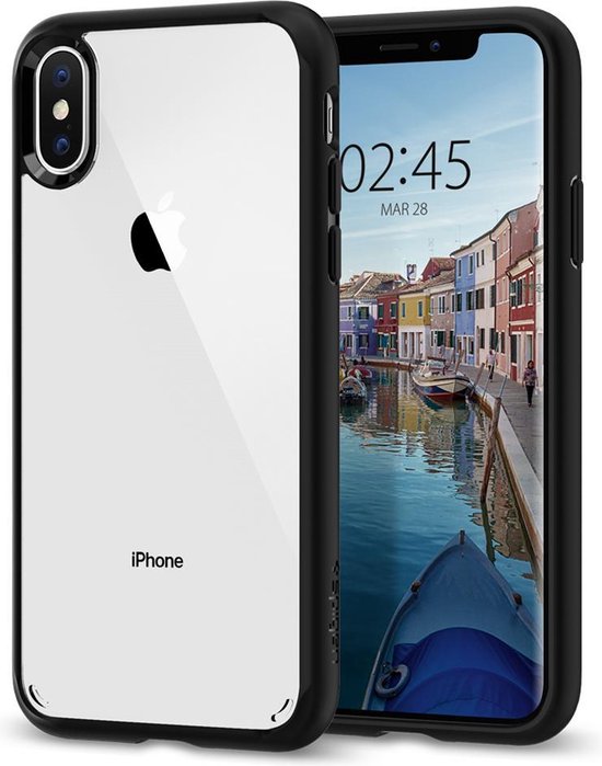 Spigen Ultra doorzichtig case iPhone XS transparant hoesje Matte Zwart |