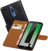 Zakelijke Book Case Telefoonhoesje Geschikt voor de Huawei Mate 10 Lite - Portemonnee Hoesje - Pasjeshouder Wallet Case - Zwart